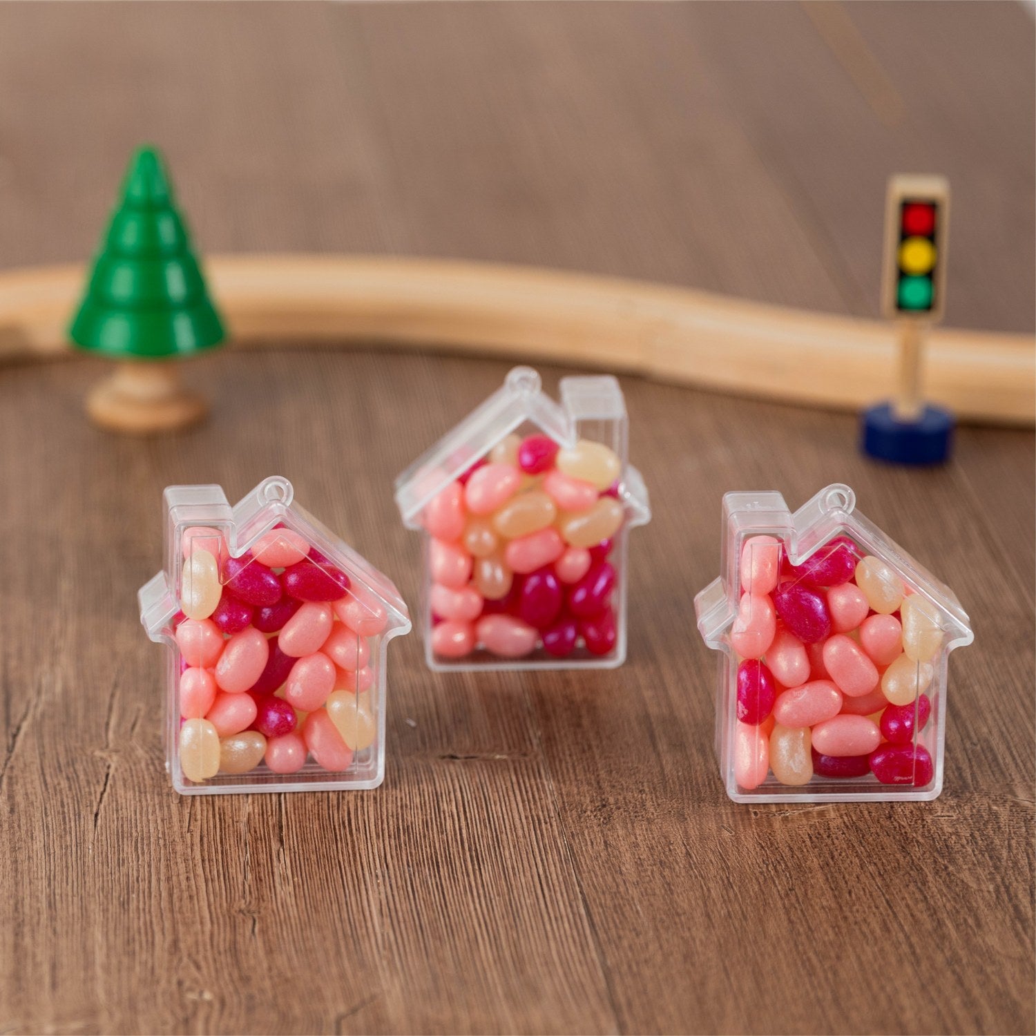 House Shaped Acrylic Candy Boxes 12 Pack 2.83"X2.08"X1.02"